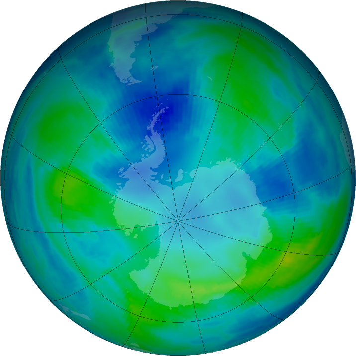 Antarctic ozone map for 26 April 1999